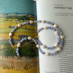 Pearl Necklace and Bracelet set